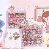 Kawaii Guka Girl Little Red Umbrella Stickers,Stickers